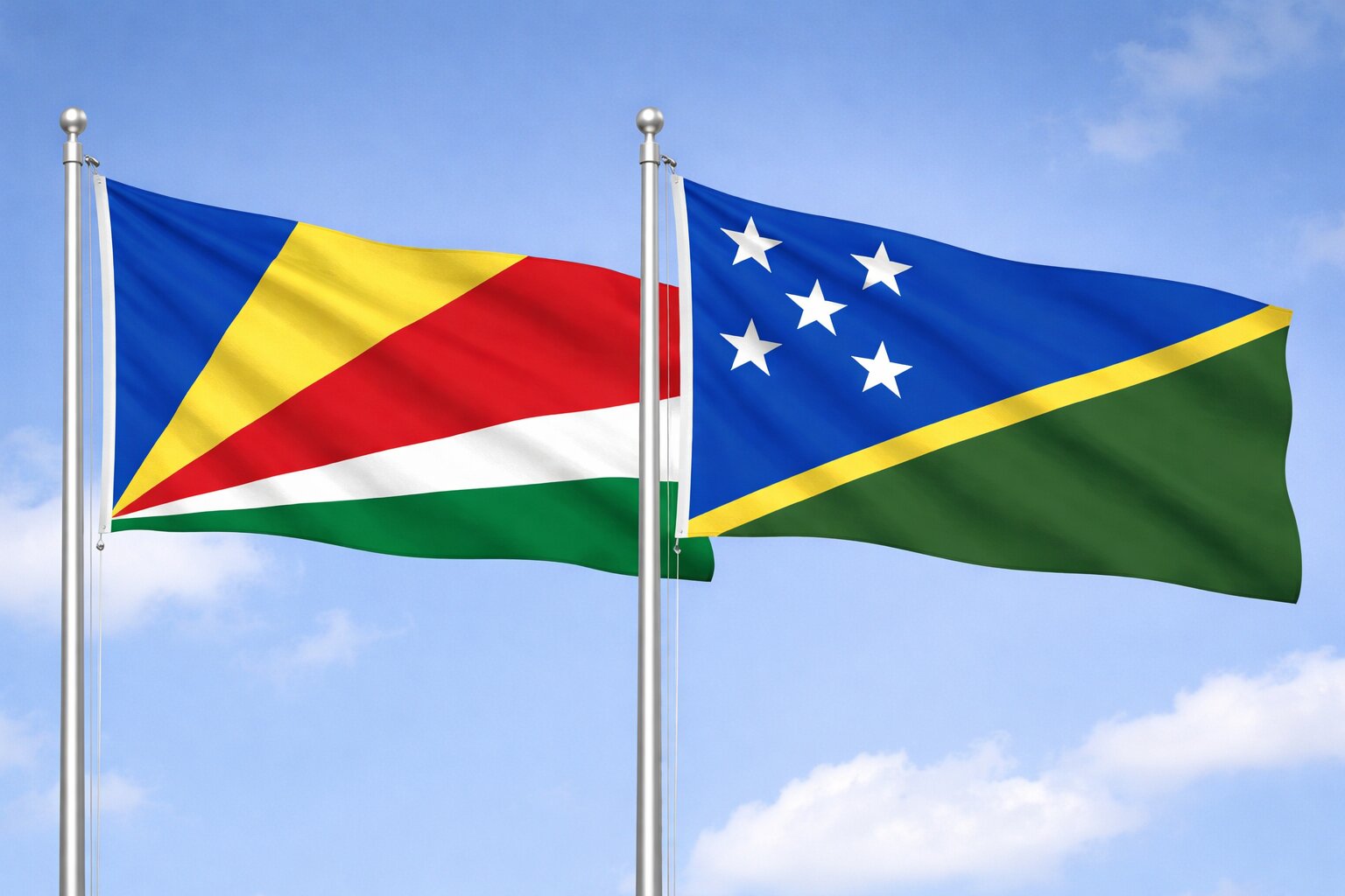 Solomon Islands And Seychelles Flags
