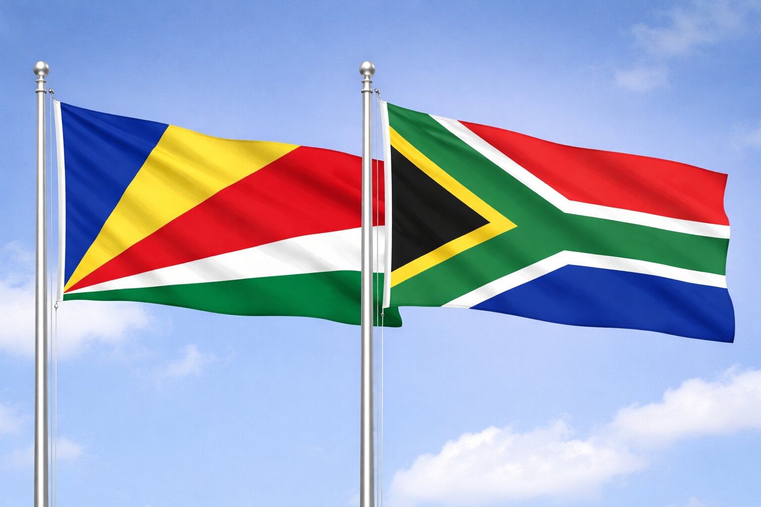 South Africa And Seychelles Flags