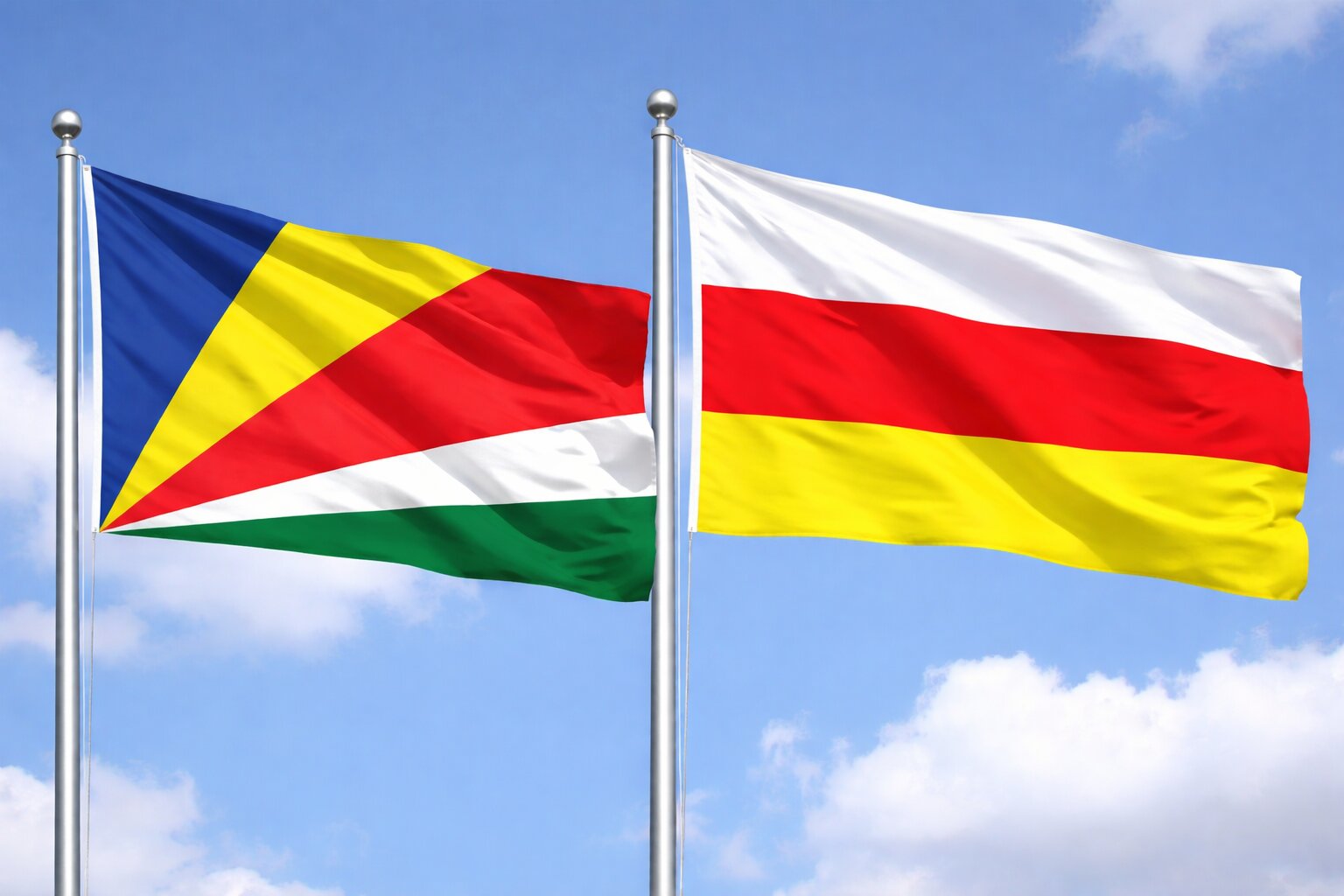 South Ossetia And Seychelles Flags