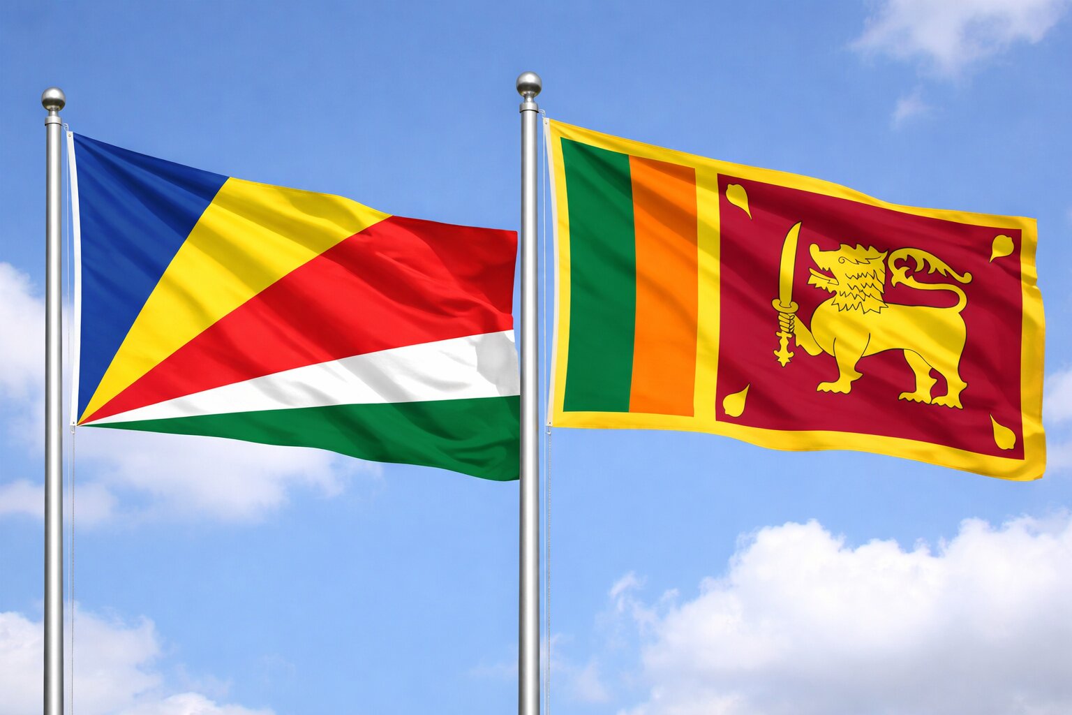 Sri Lanka And Seychelles Flags