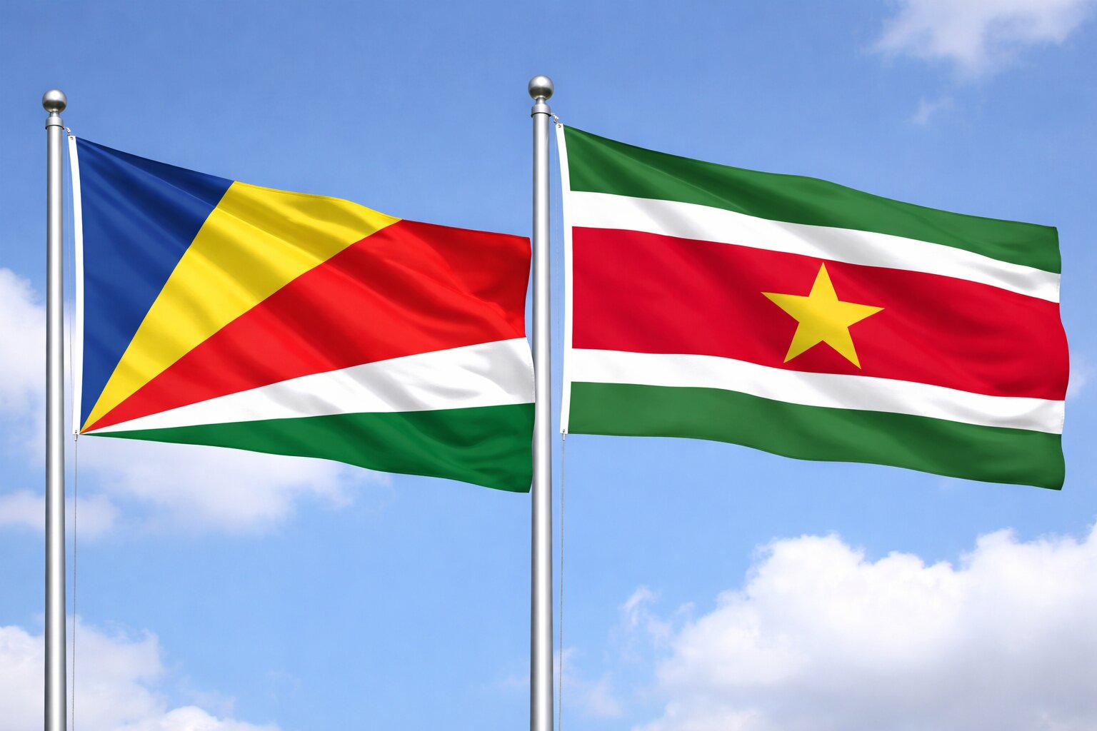 Suriname And Seychelles Flags