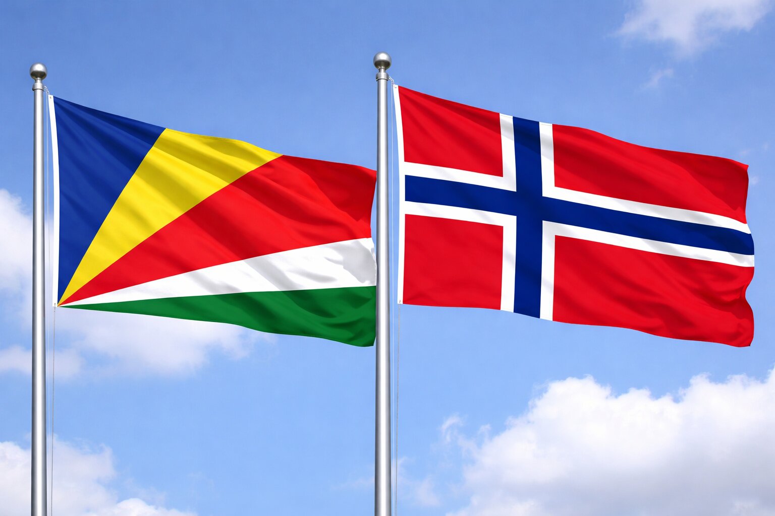 Svalbard And Jan Mayen And Seychelles Flags