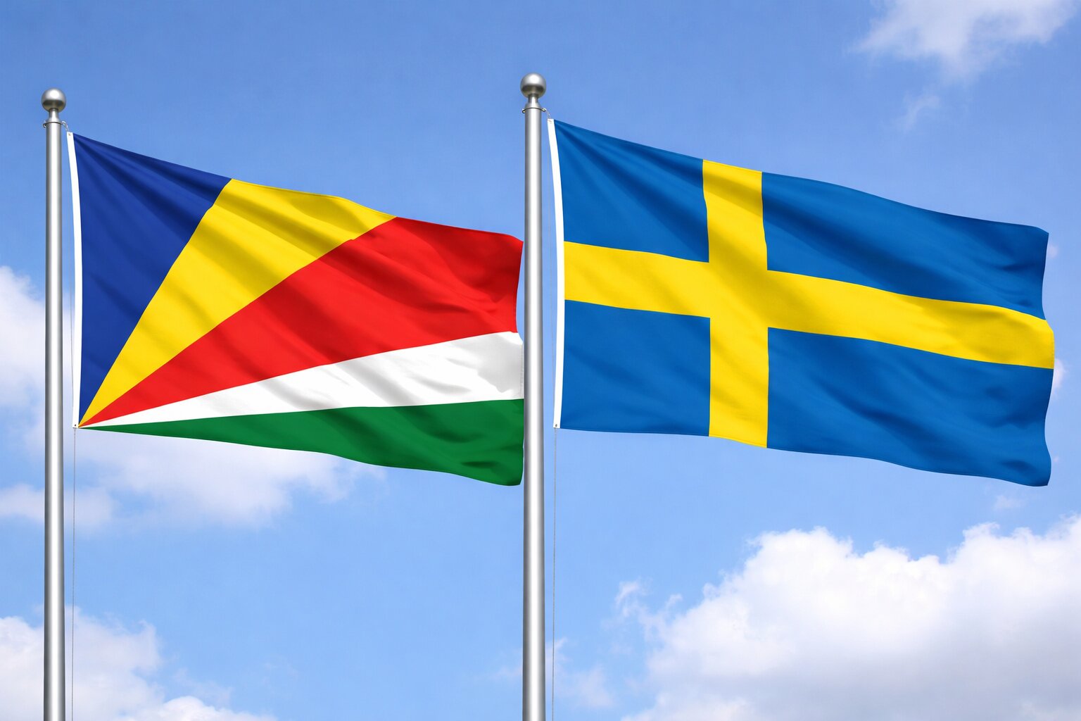 Sweden And Seychelles Flags