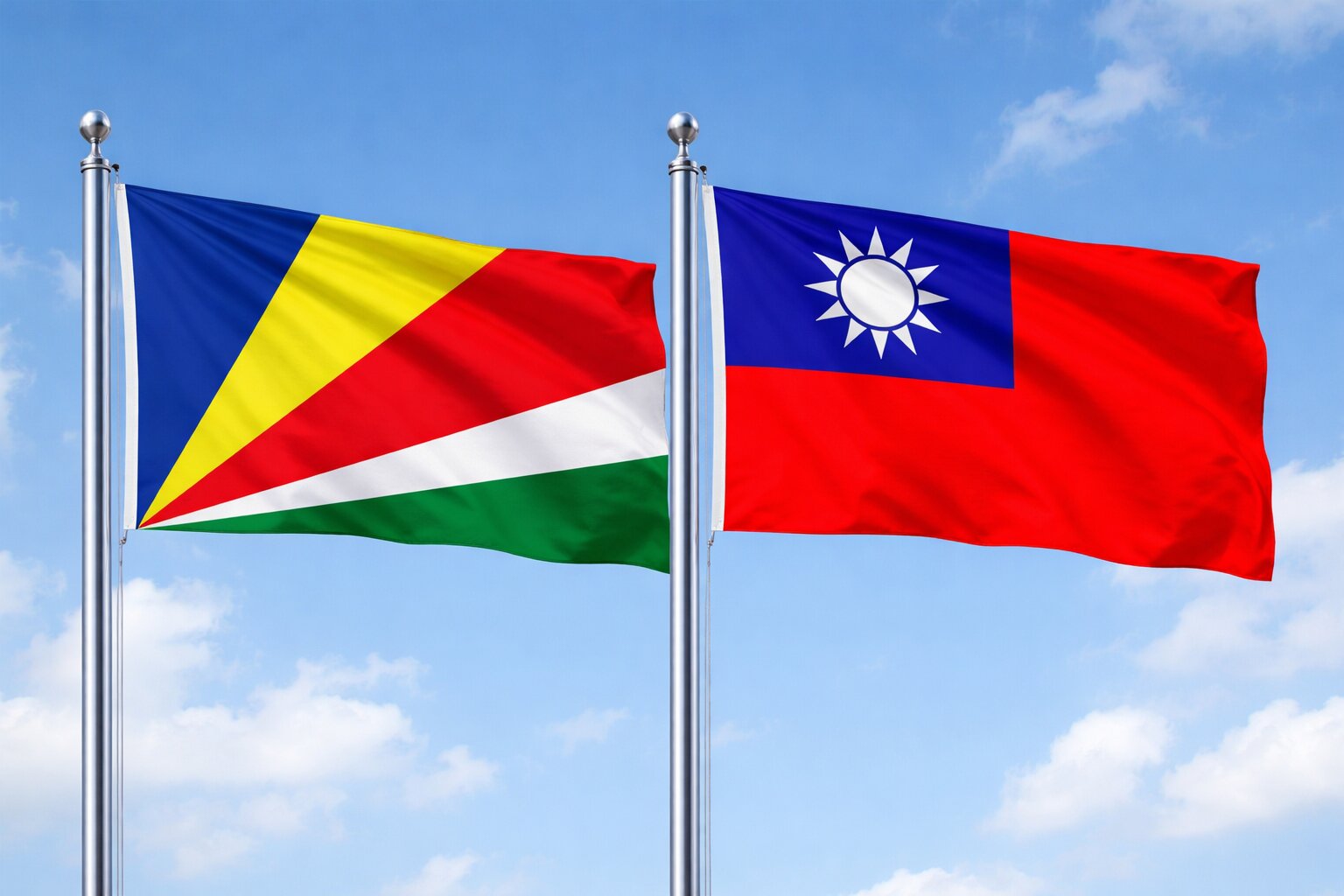 Taiwan And Seychelles Flags