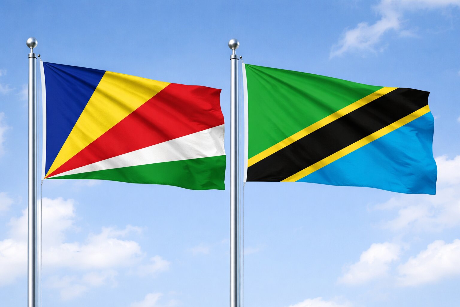 Tanzania And Seychelles Flags