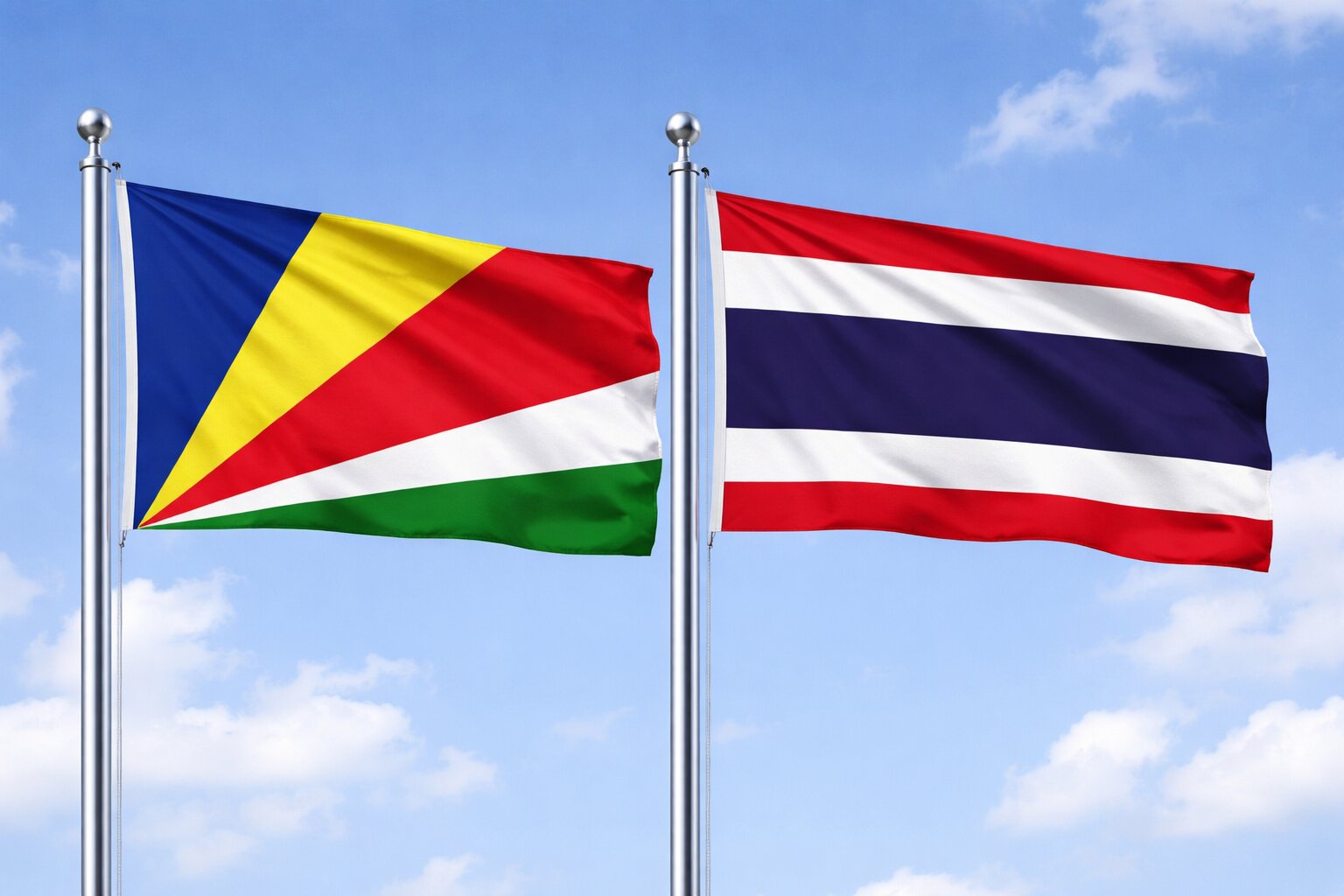 Thailand And Seychelles Flags