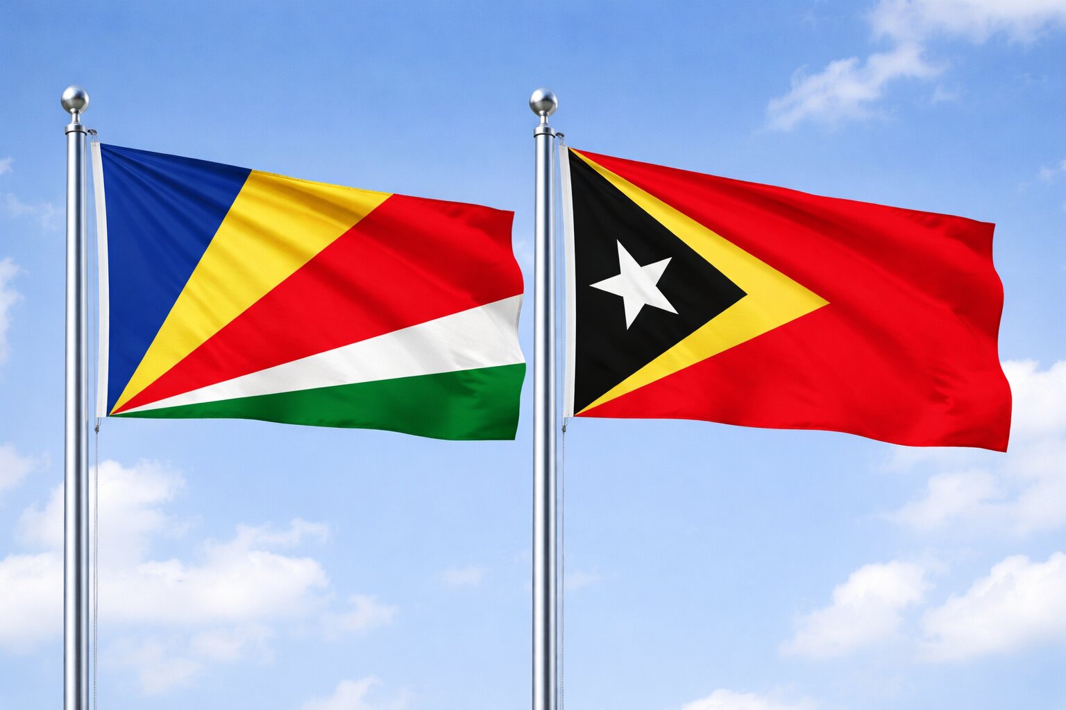Timor-Leste And Seychelles Flags