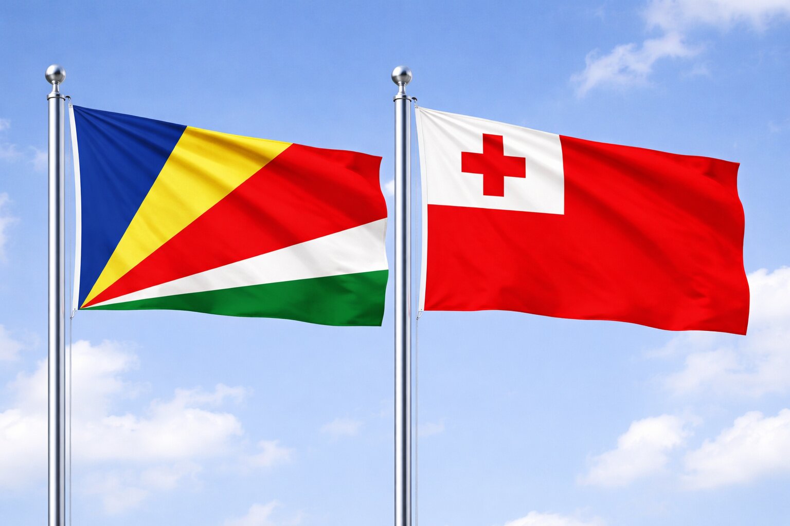 Tonga And Seychelles Flags
