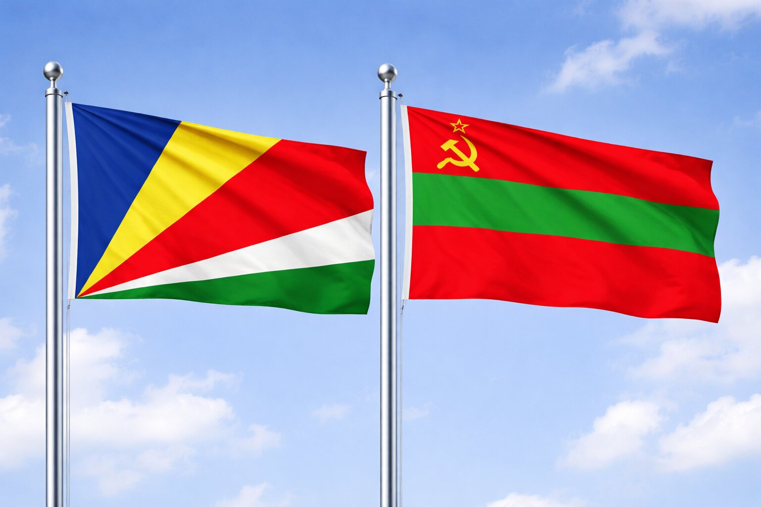 Transnistria And Seychelles Flags