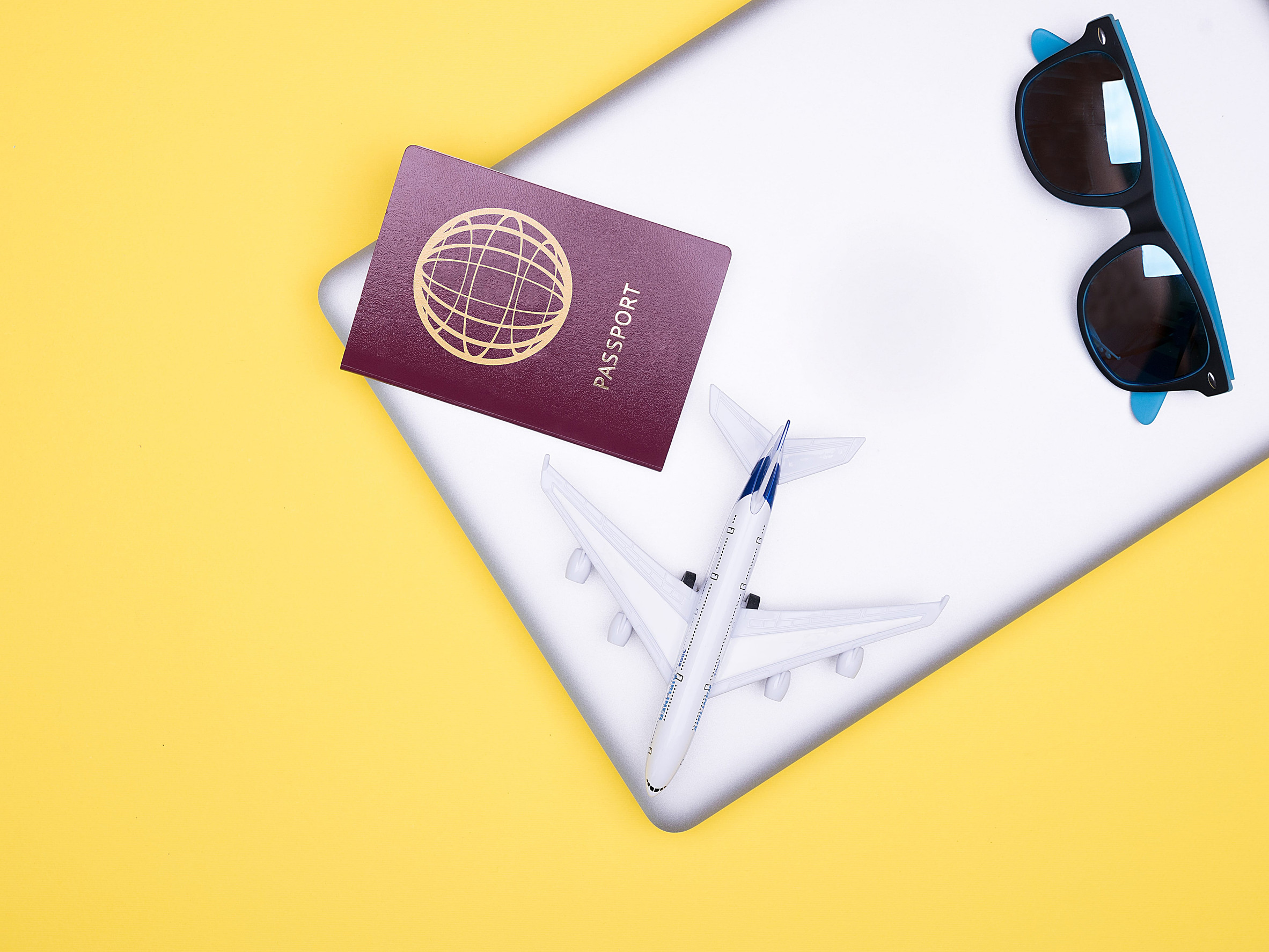 Traveler Kit Flat Lay Yellow Background
