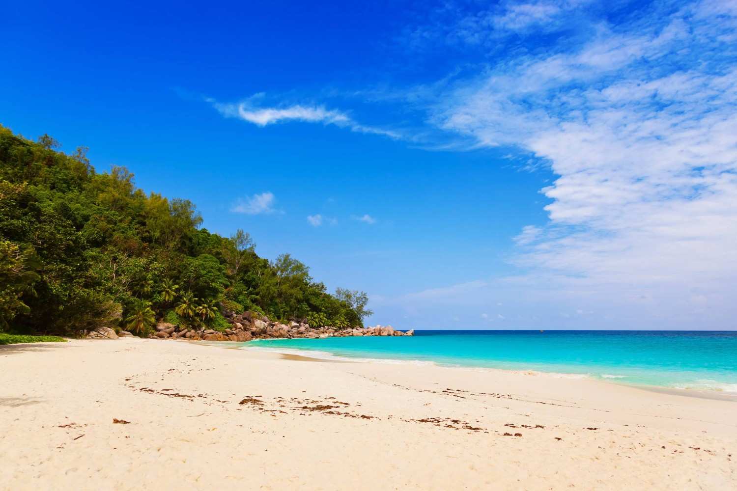 Tropical Beach At Island Praslin Seychelles