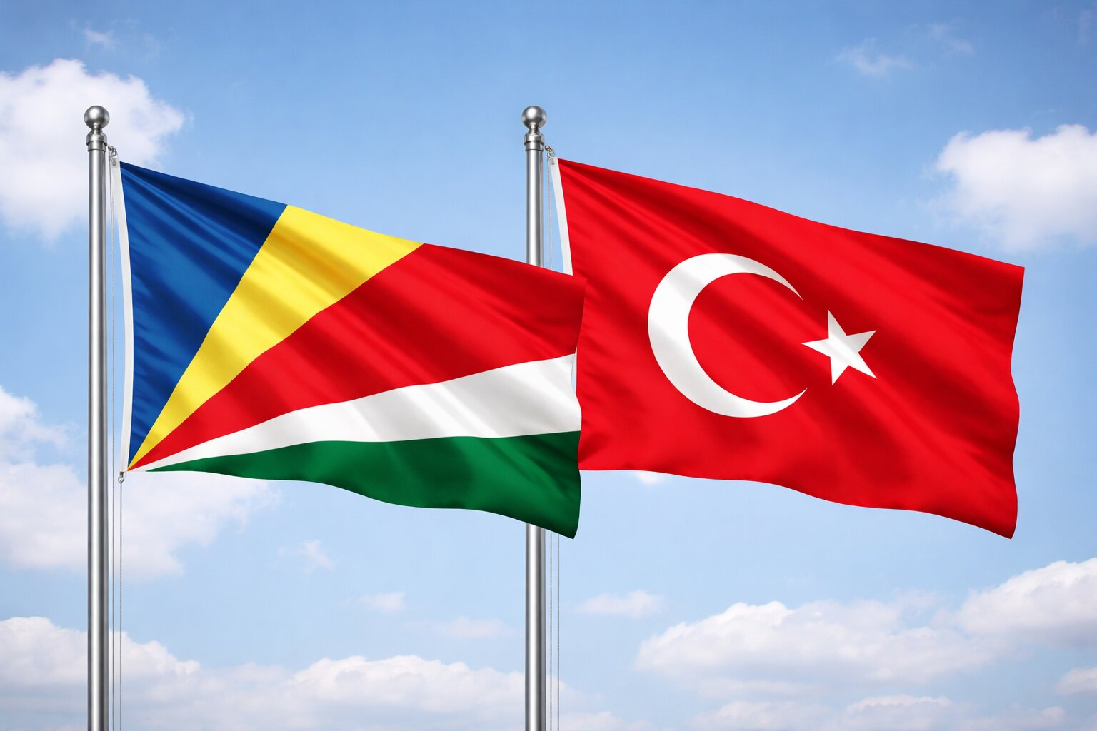 Turkey And Seychelles Flags