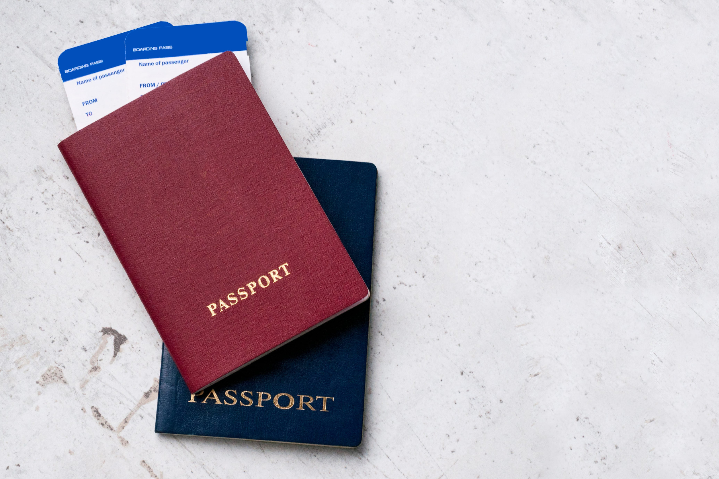Two Travelers Passport and Boarding Pass