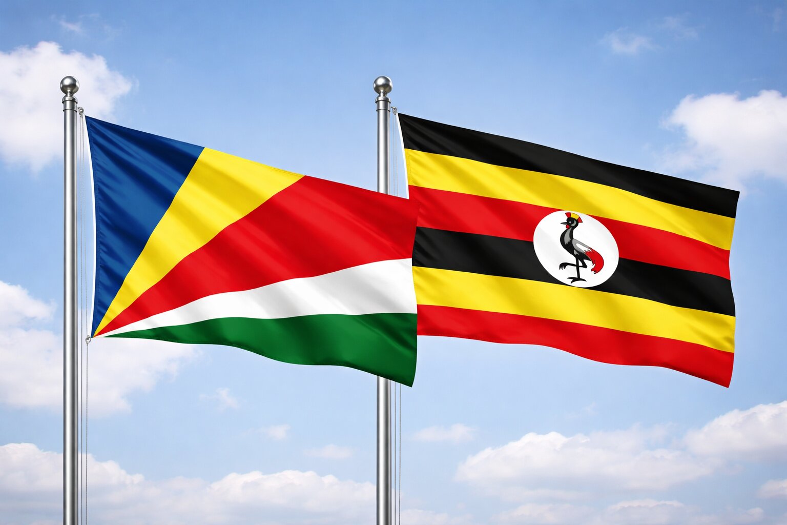 Uganda And Seychelles Flags