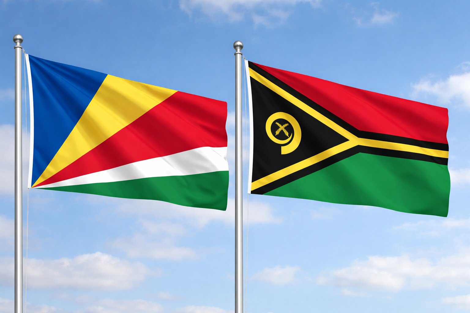 Vanuatu And Seychelles Flags