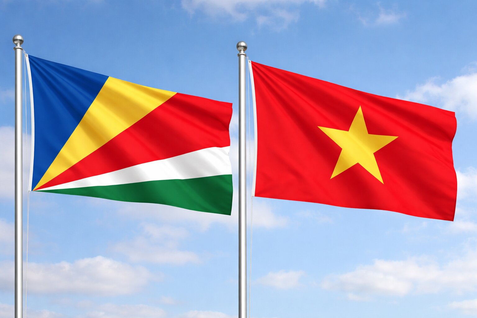Vietnam And Seychelles Flags