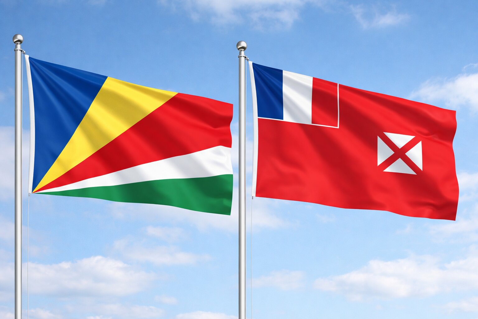 Wallis And Futuna And Seychelles Flags