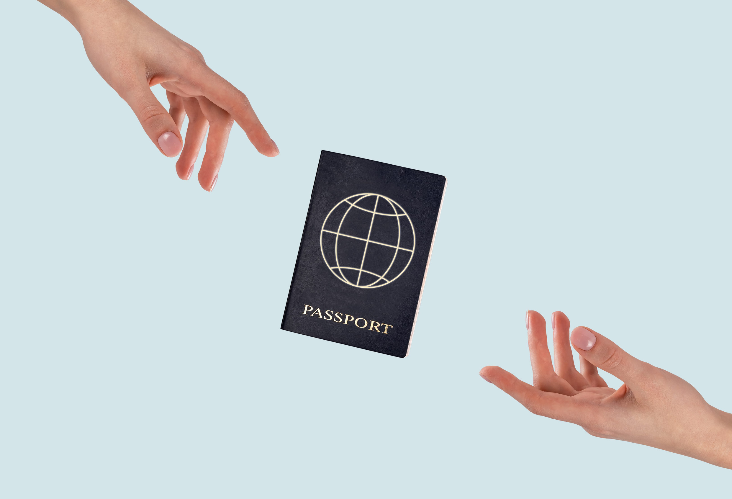 Woman Reaching Passports