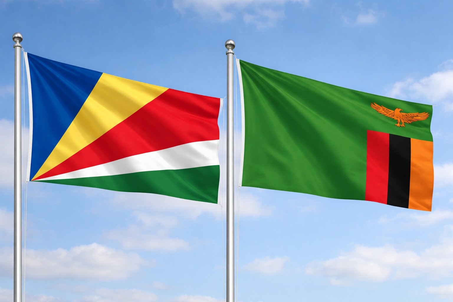 Zambia And Seychelles Flags